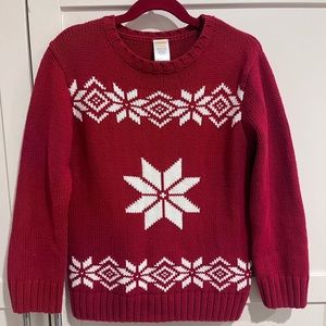 Boy’s Red Gymboree Sweater with White Design size S (5-6)